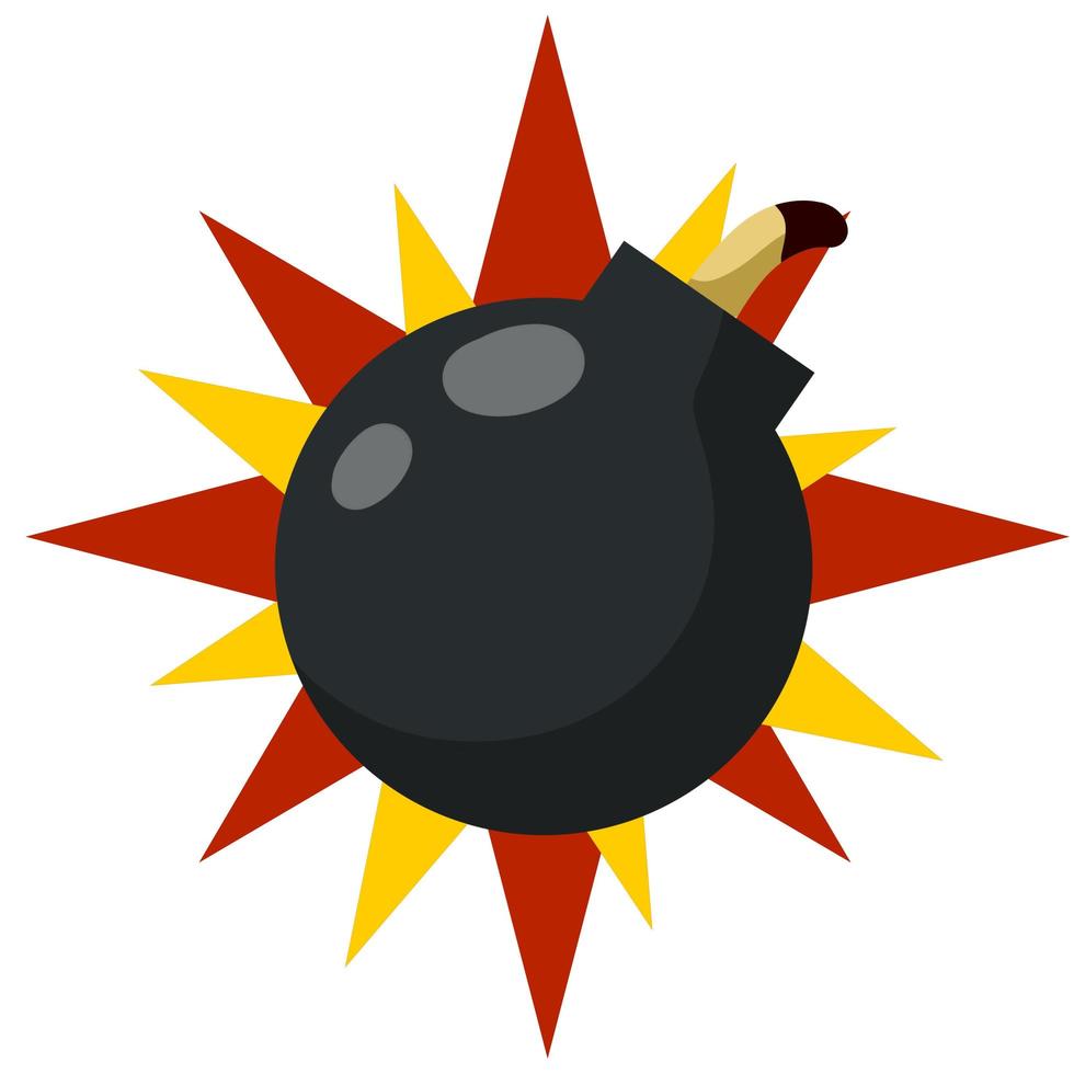 Vector Bomb explosion isolated on white background