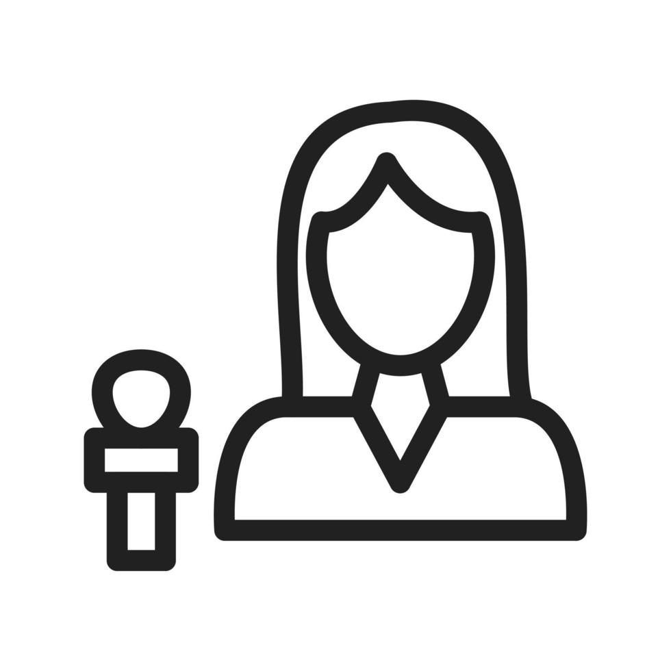 Female Anchor Line Icon vector