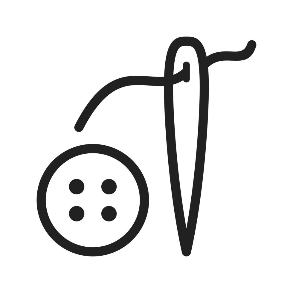 Button and Needle Line Icon vector