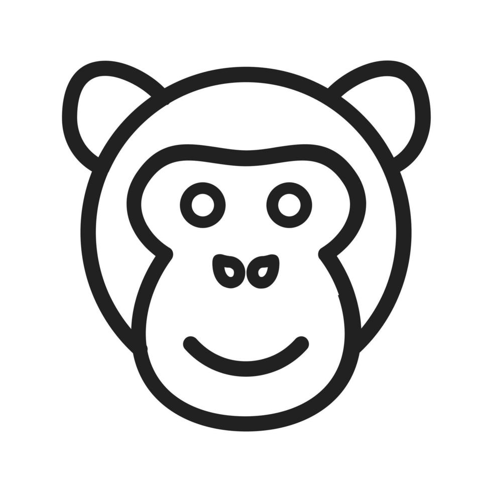 Ape Face Line Icon vector