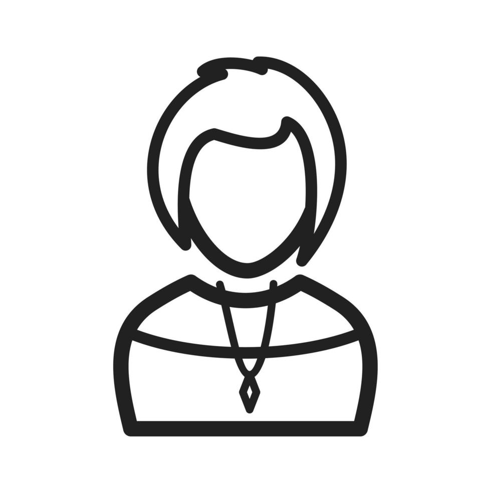 Lady Wearing Necklace Line Icon vector