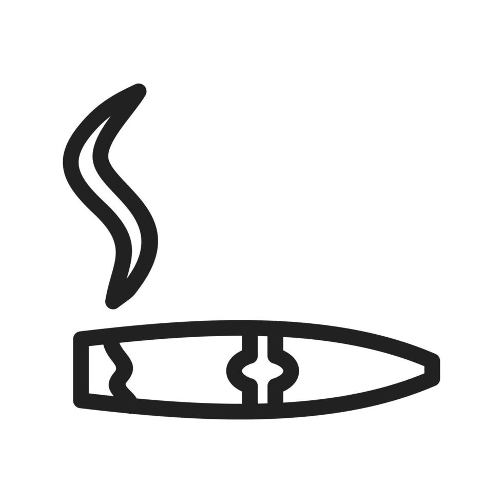 Lit Cigar Line Icon vector