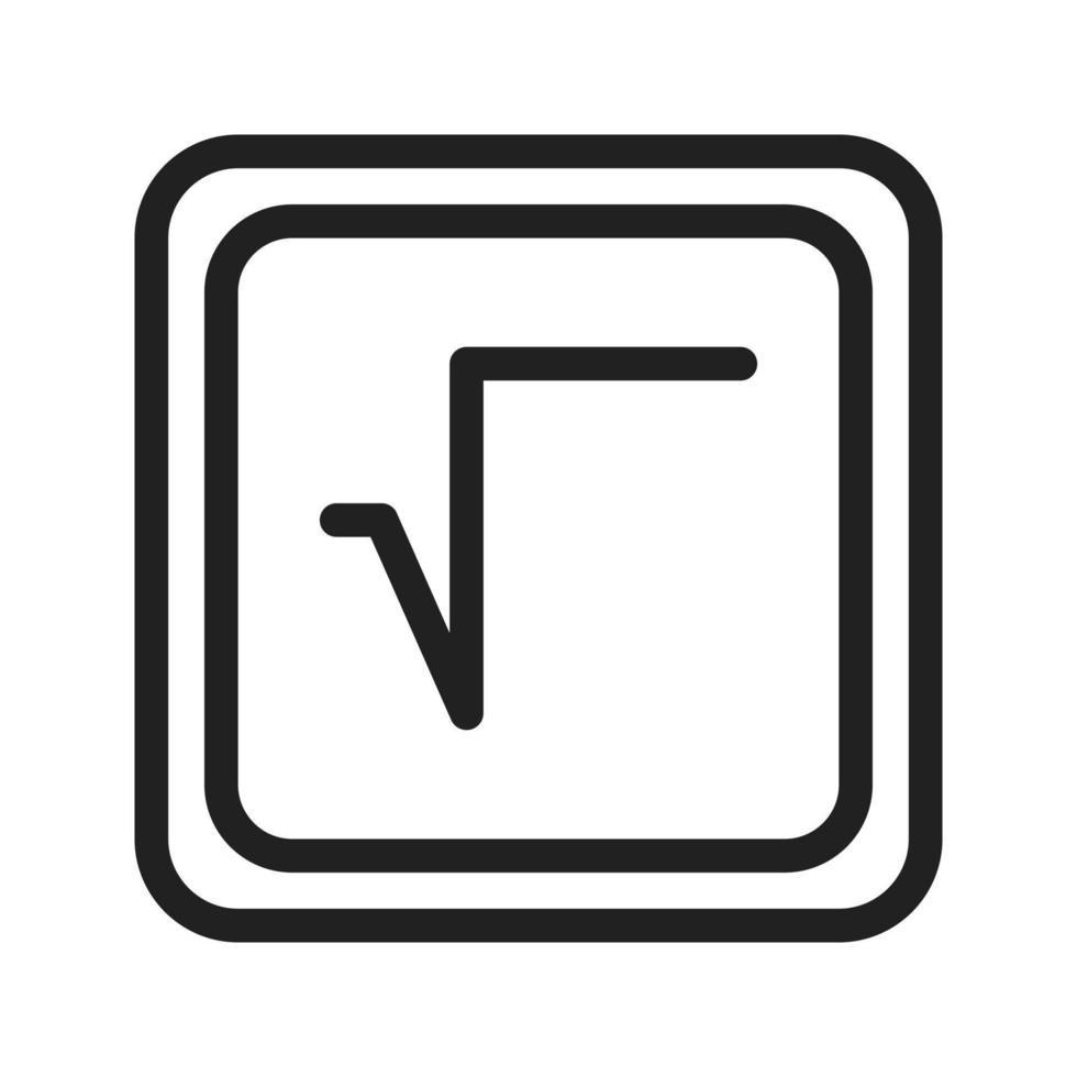 Square Root Symbol Line Icon vector