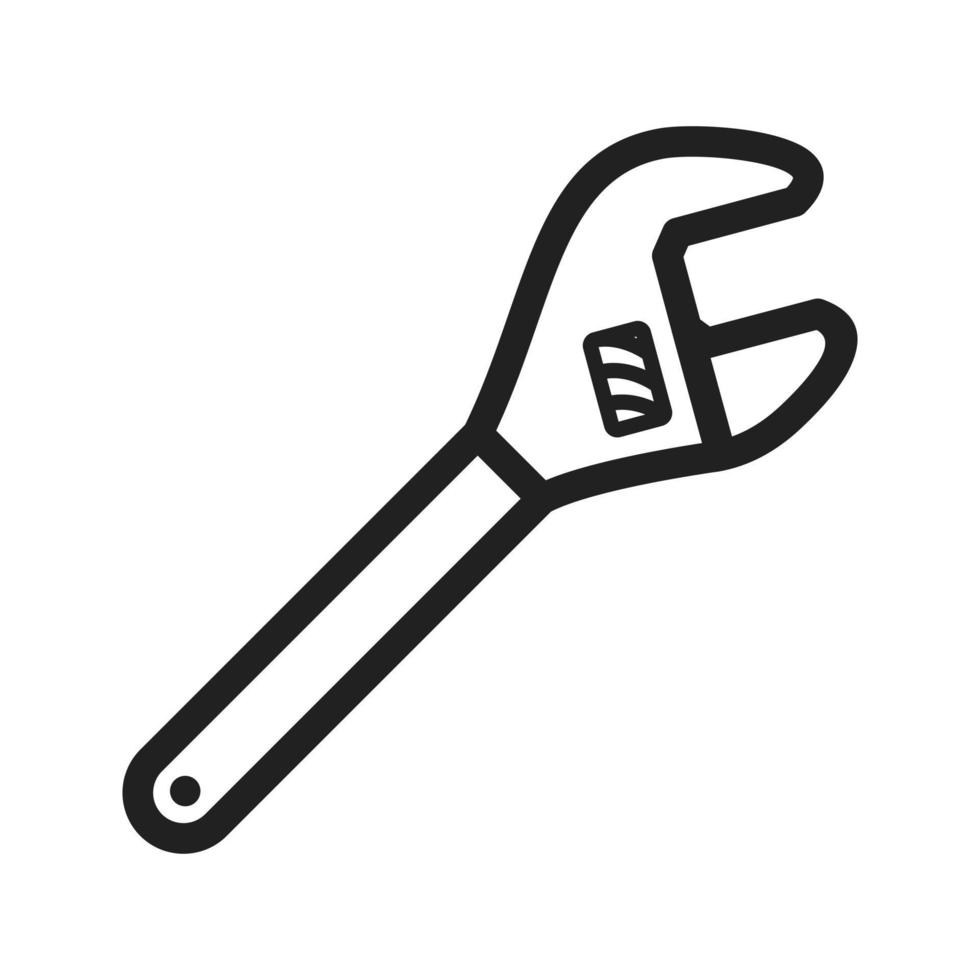 Monkey Wrench Line Icon vector