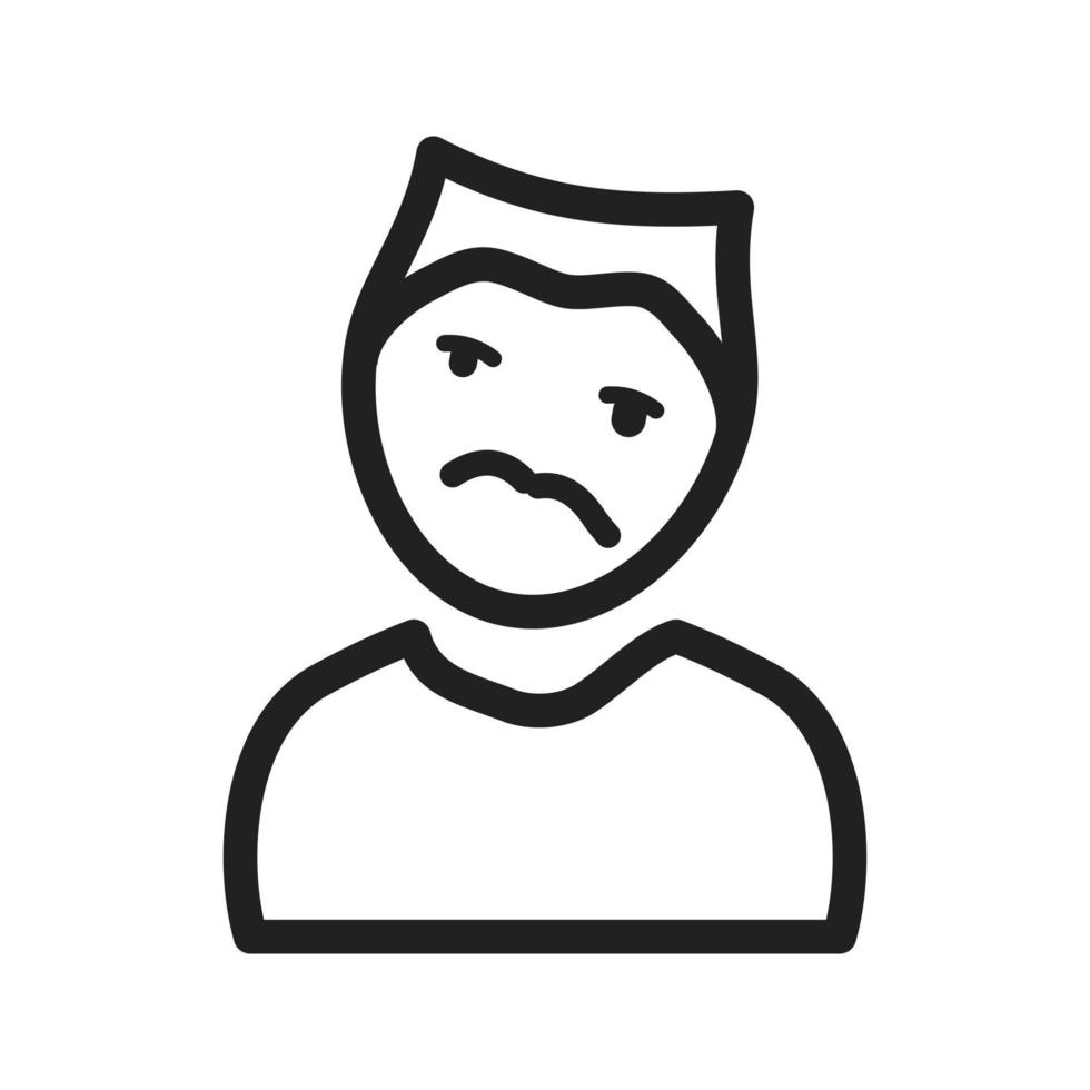 Man in Weird Expression Line Icon vector