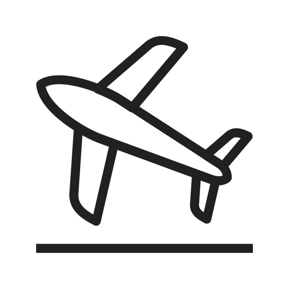 icono de línea de despegue de vuelo vector