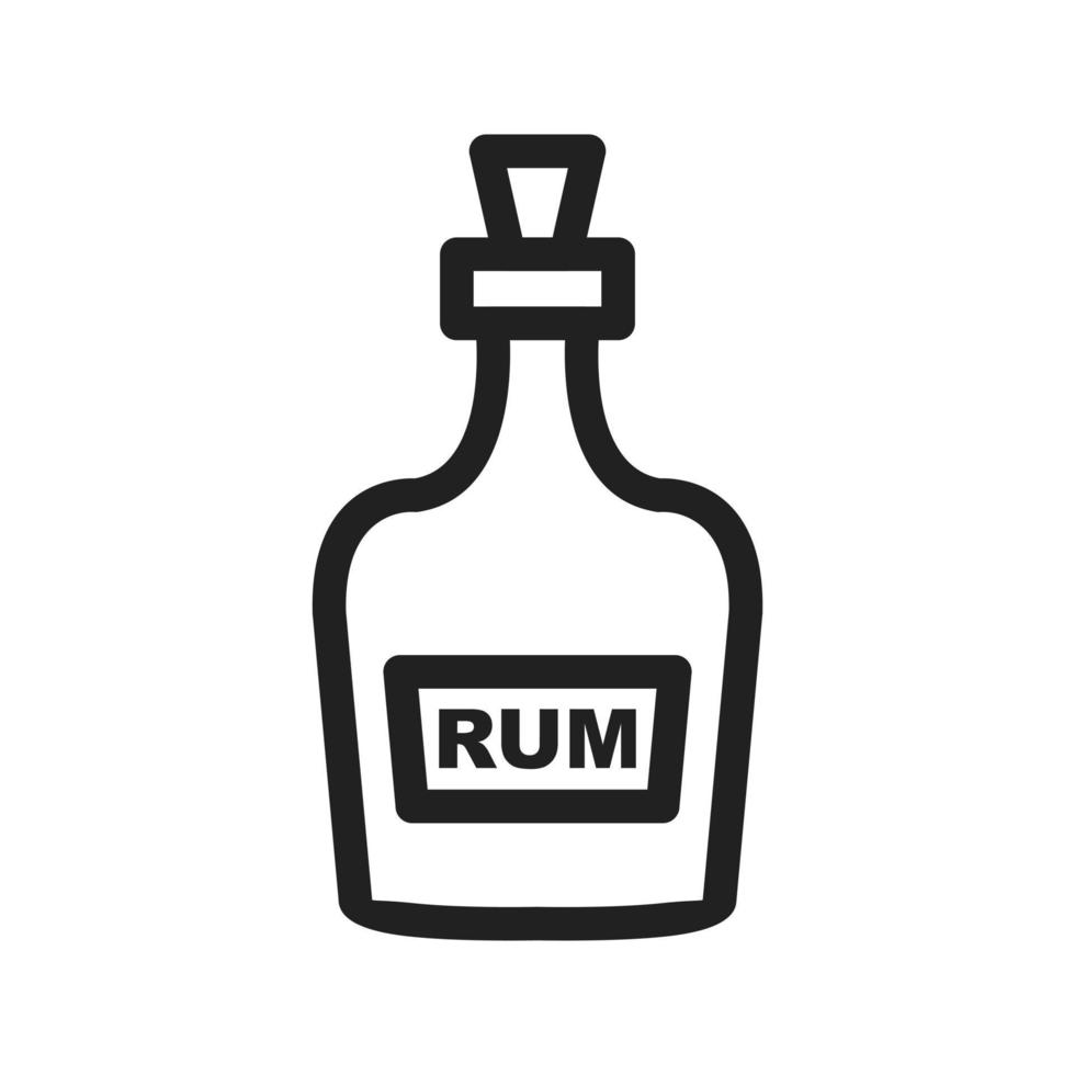 Bottle of Rum Line Icon vector