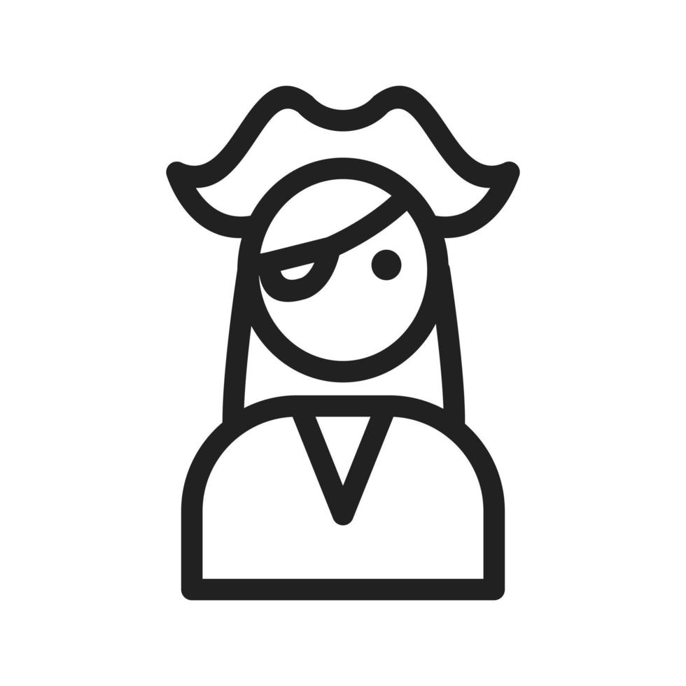 icono de línea de pirata femenino vector