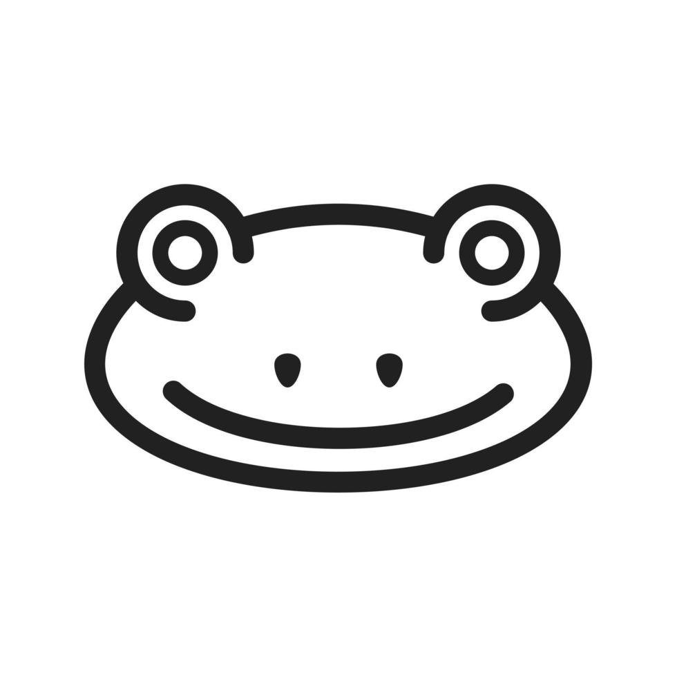 Frog Face Line Icon vector