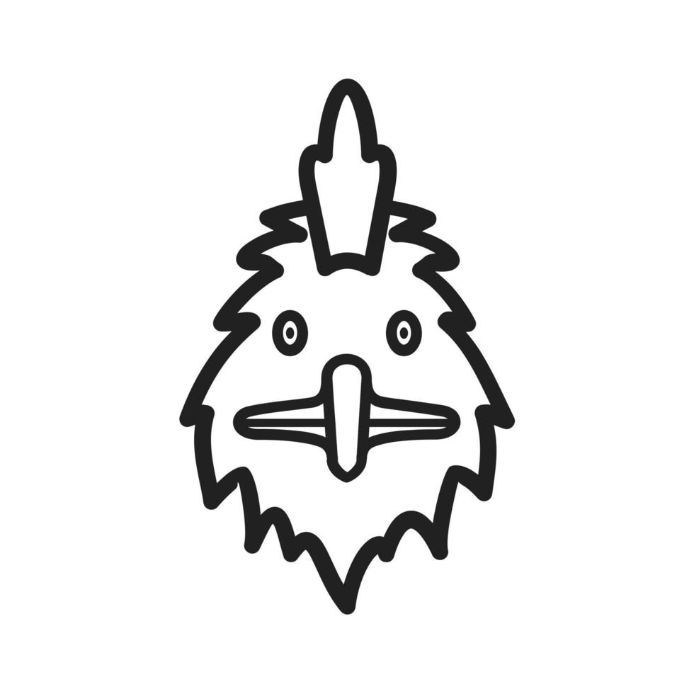 Hen Face Line Icon vector