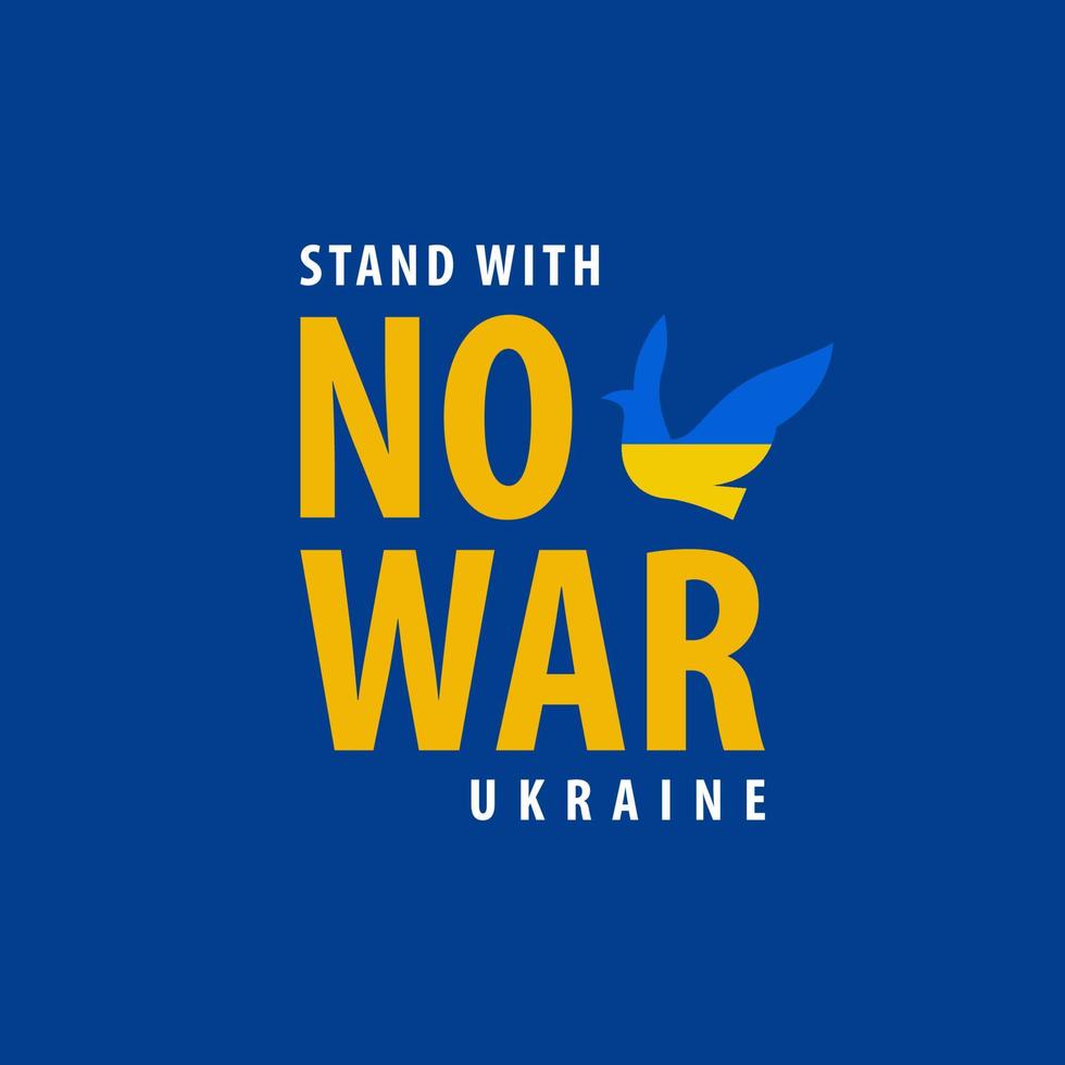 Stand With Ukraine With Dove Flag Bird vector