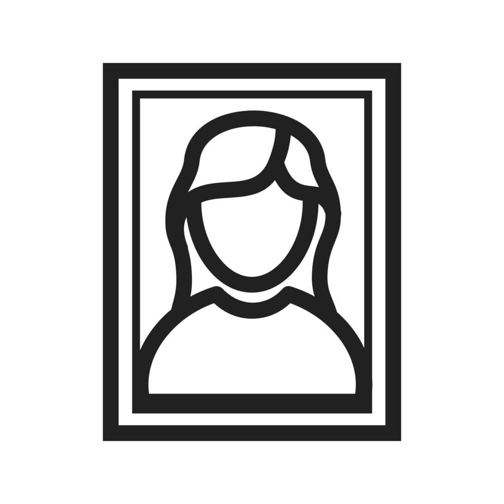 icono de línea de retrato femenino vector