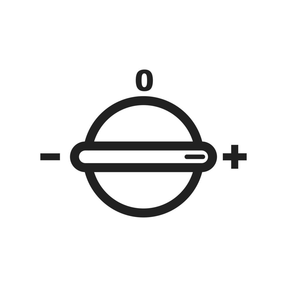 icono de línea de perilla de temperatura vector