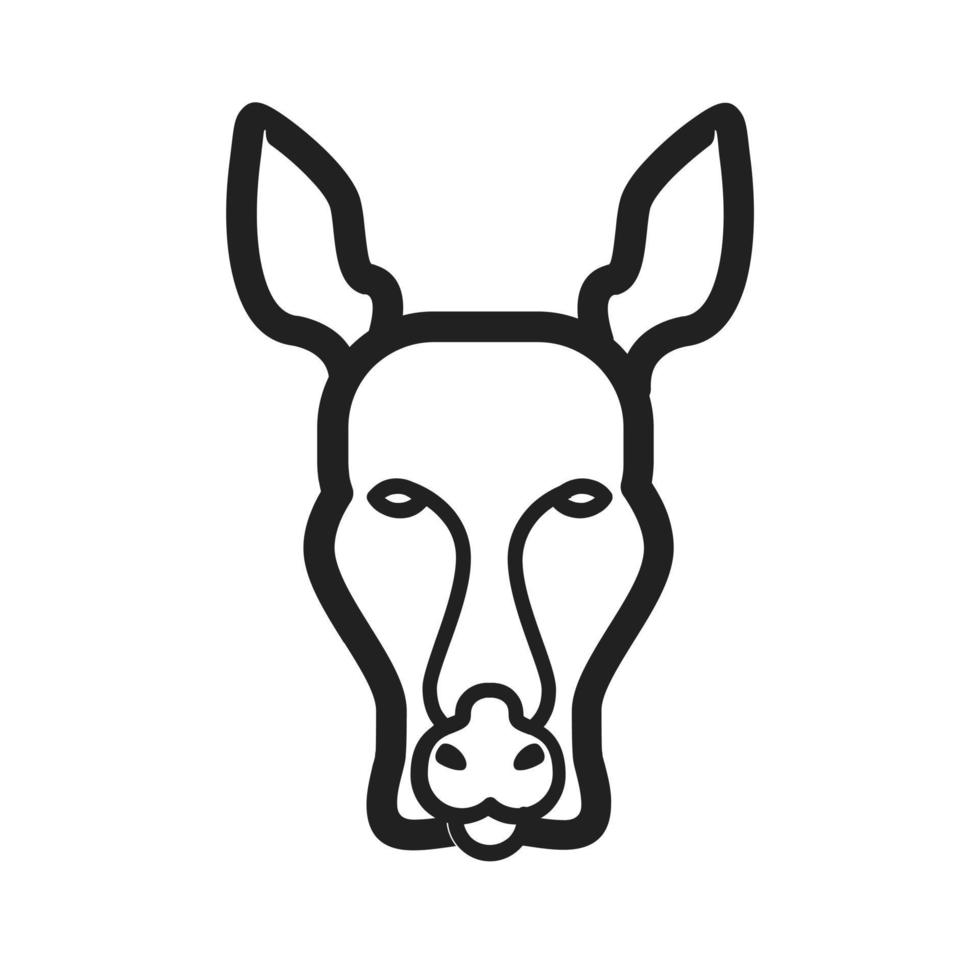 Kangaroo Face Line Icon vector