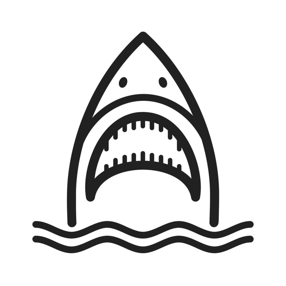 Shark Face Line Icon vector