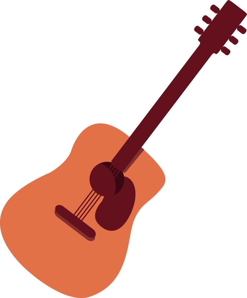 objeto vectorial de color semiplano de guitarra acústica vector