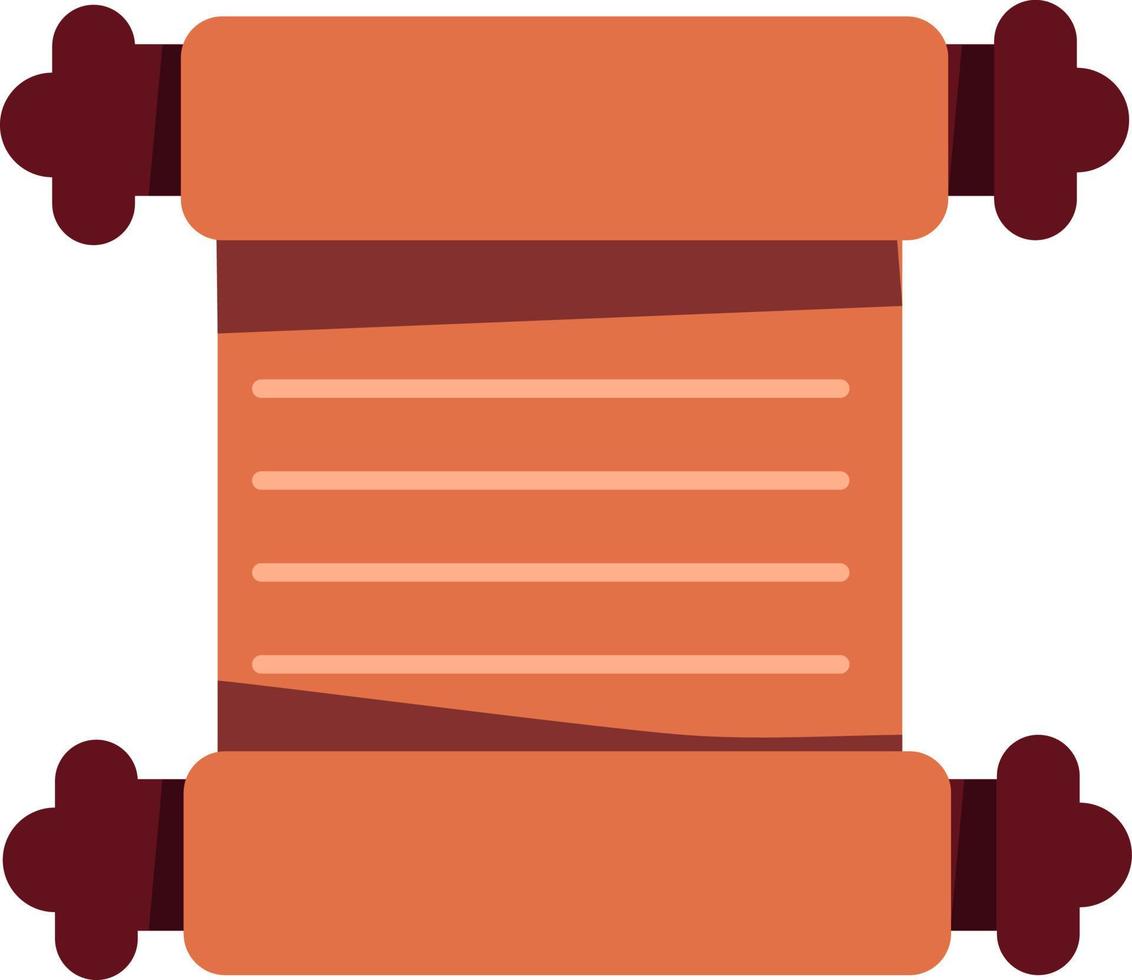 Ancient scroll semi flat color vector object