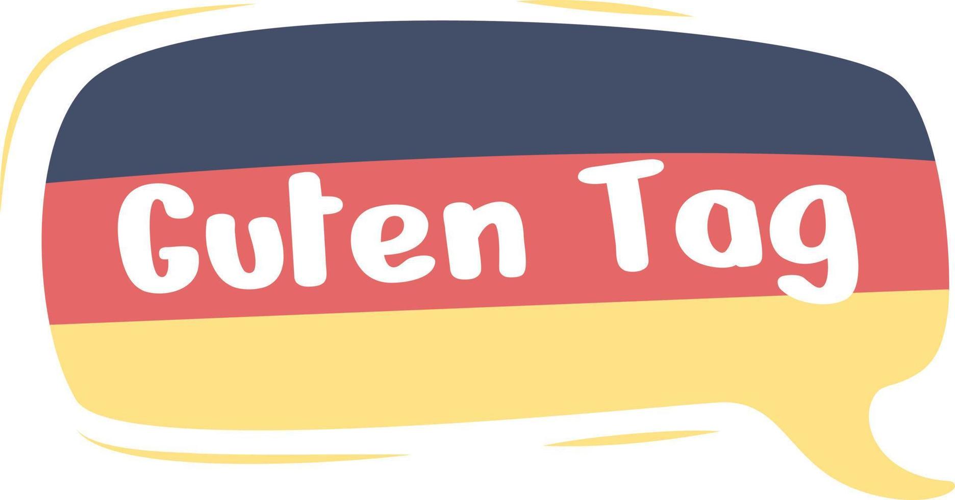 Saying Hello In German Language Semi Flat Color Vector Speech Bubble