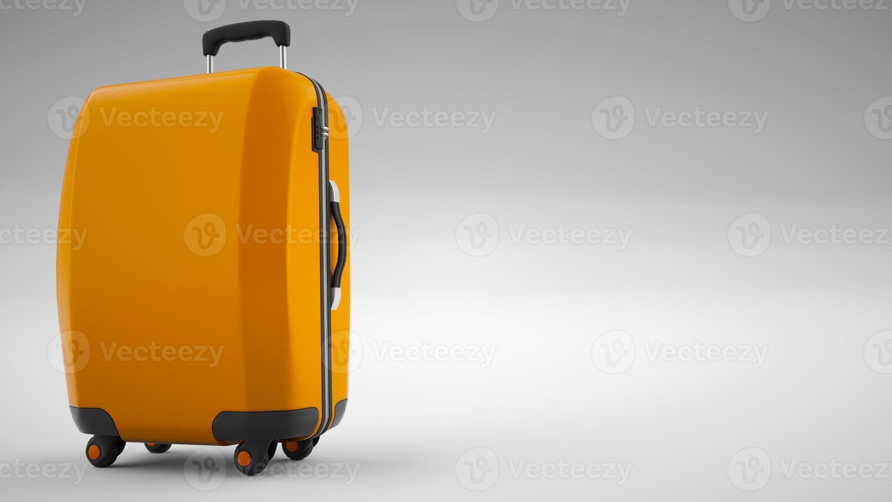 Orange travel bag isolated on bright background. 3d rendering photo