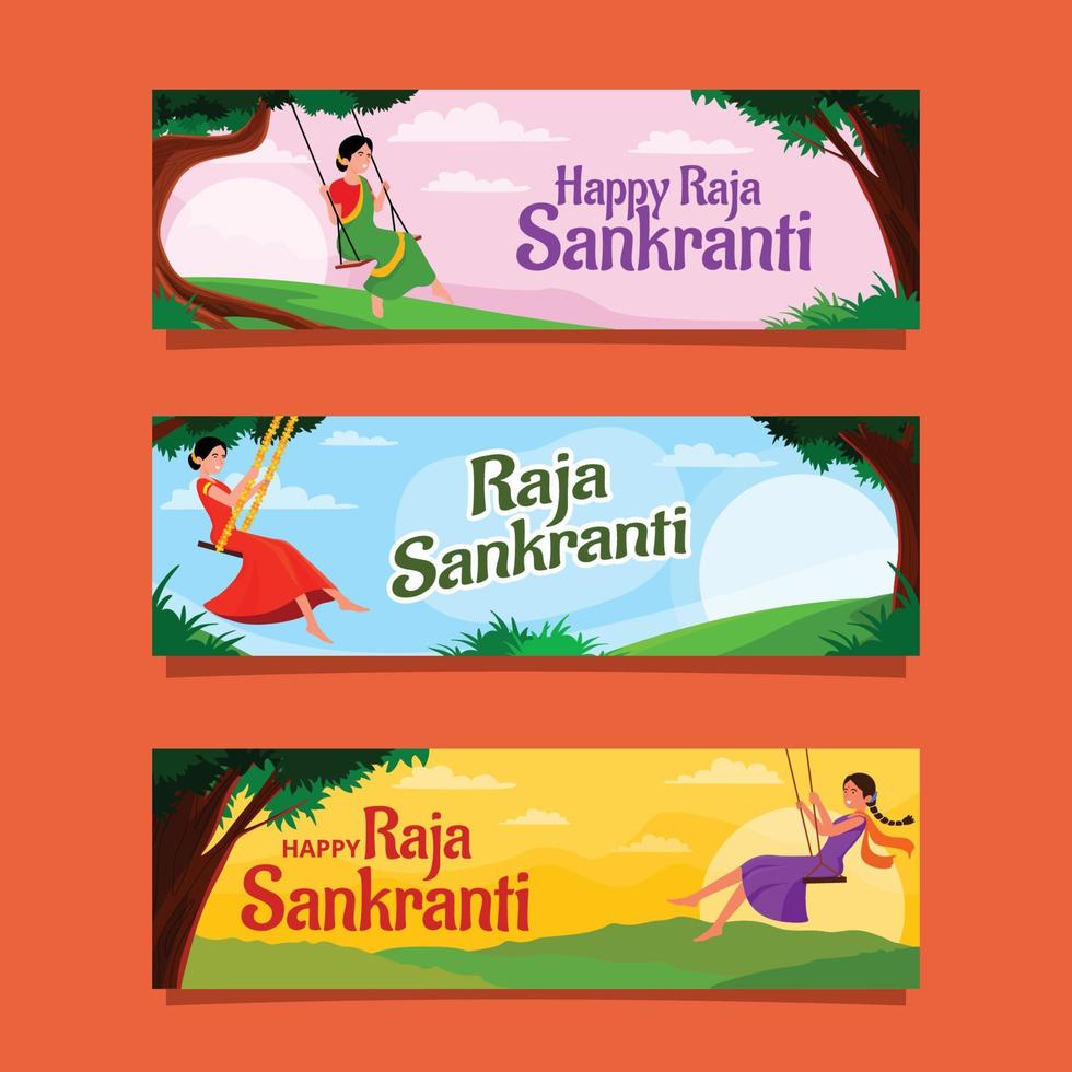 Happy Raja Sankranti Banner vector