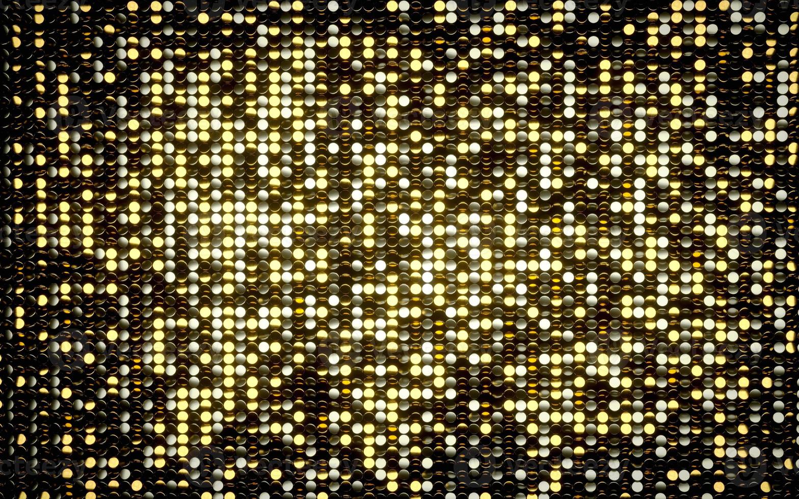 Gold coins shiny mosaic background. Black background with gold lights background. Silver and gold. 3D. Premium quality image. photo