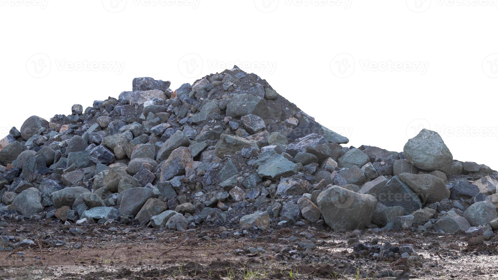 aislar montones de granito en el suelo. foto