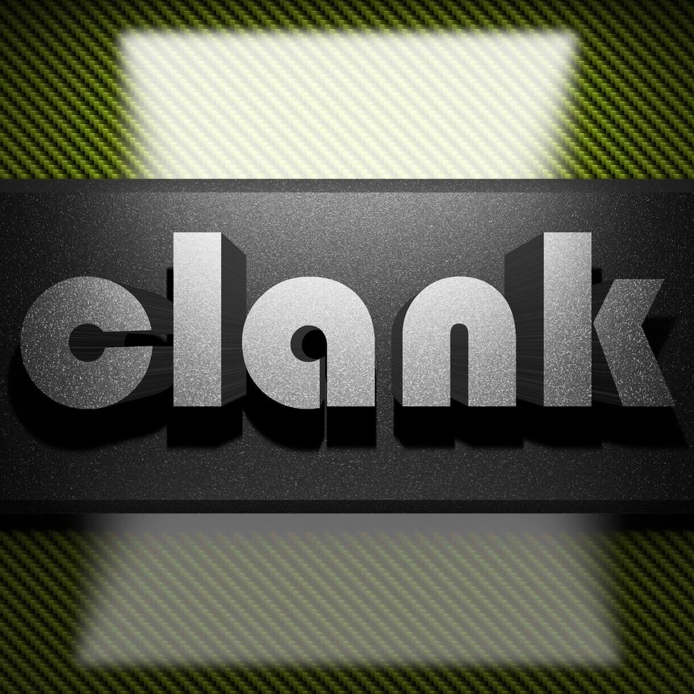 clank word of iron on carbon photo