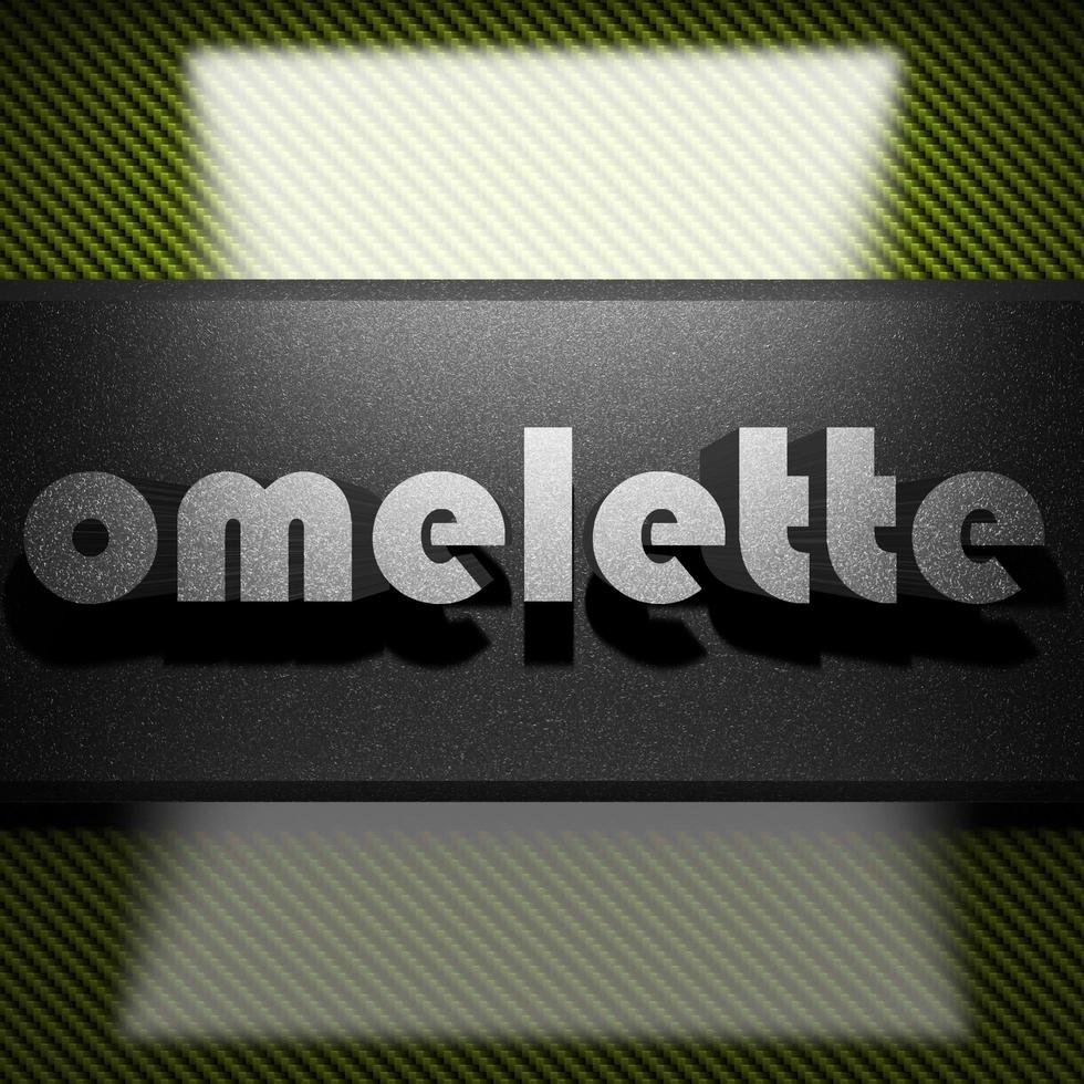 omelette word of iron on carbon photo