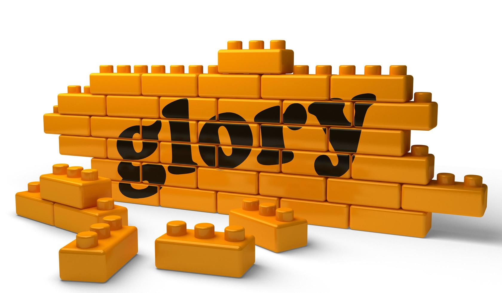 glory word on yellow brick wall photo