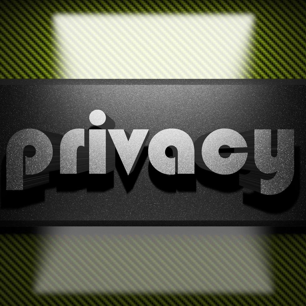 privacy word of iron on carbon photo