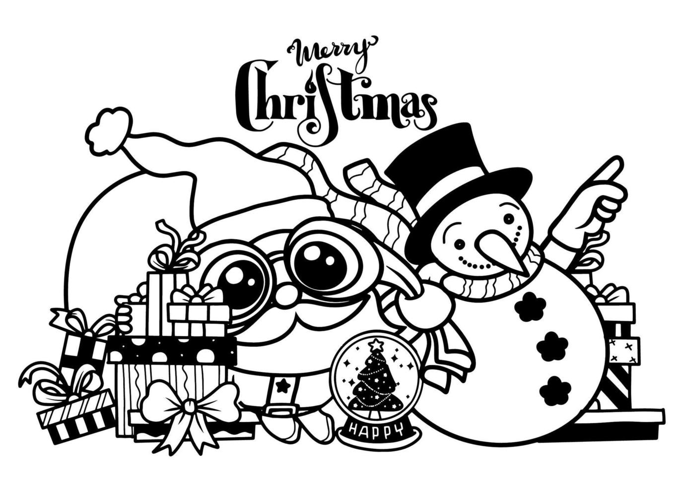 Hand drawn Christmas element collection ,Festive New Year  clipa vector