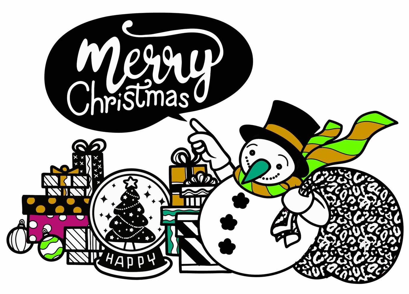 Hand drawn Christmas element collection ,Festive New Year  clipa vector