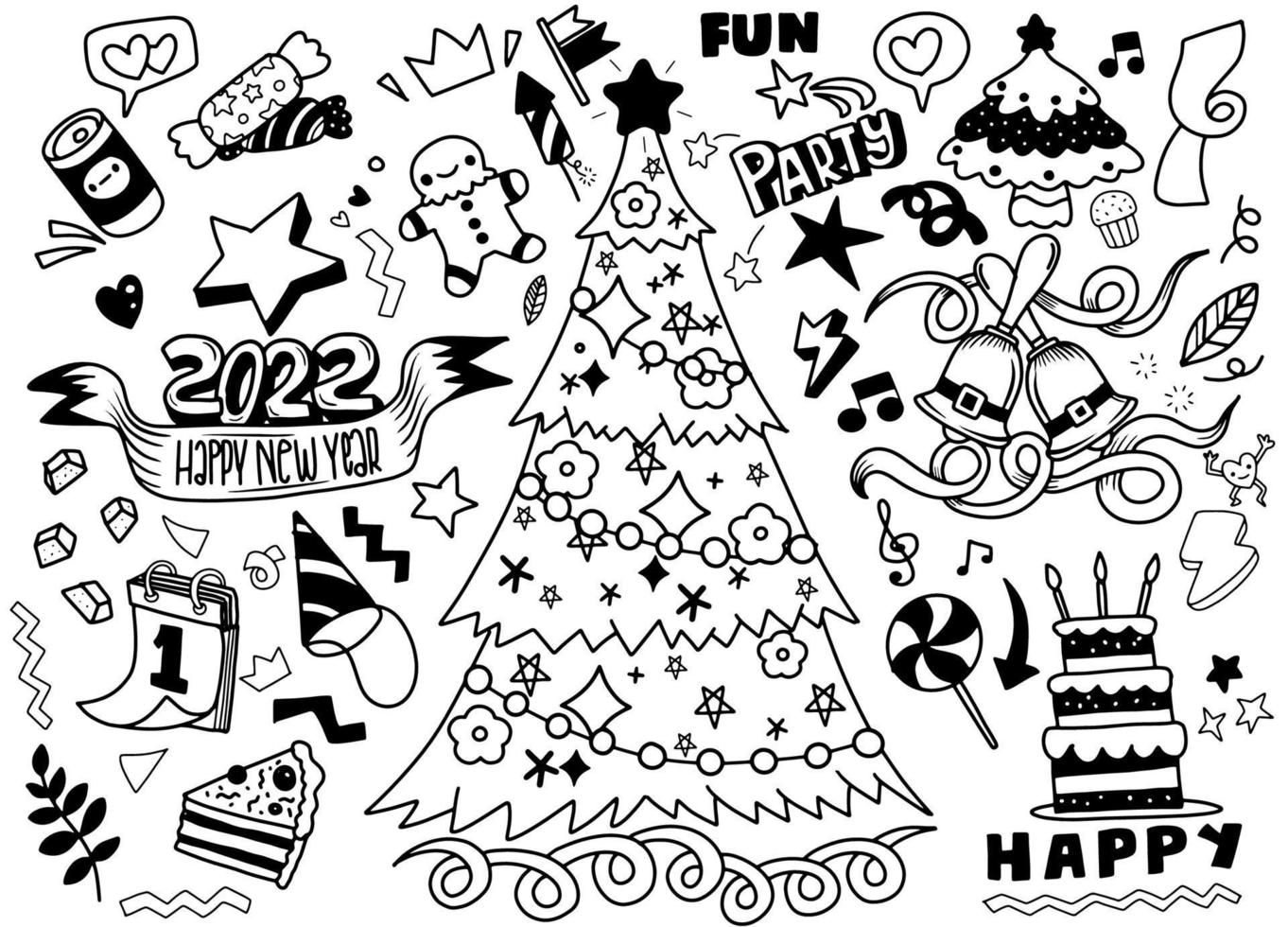 Hand drawn Christmas element collection ,Festive New Year  clipa vector