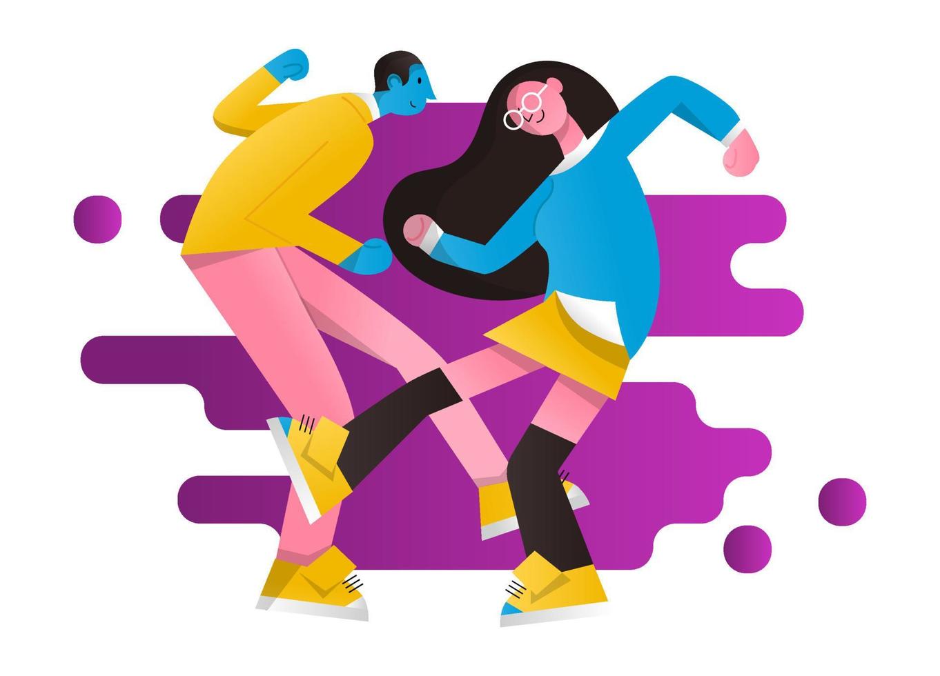 ilustración vectorial de una pareja bailando vector