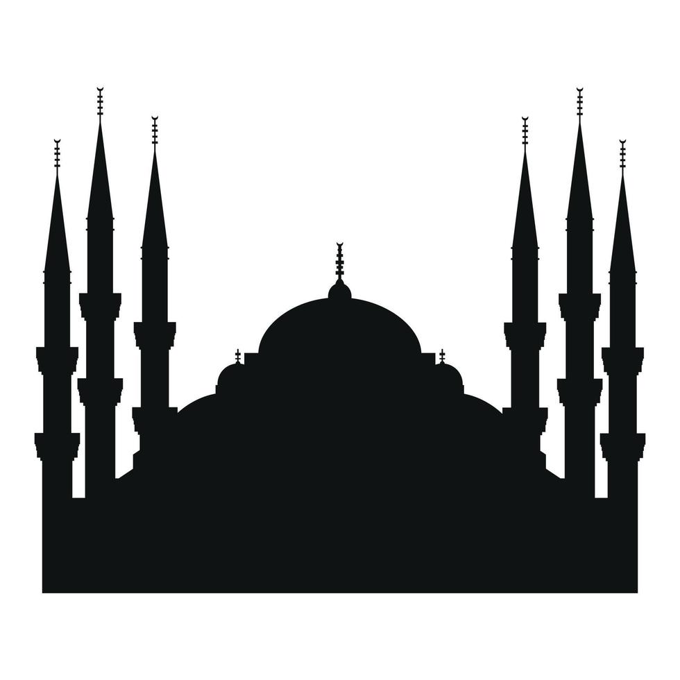 mezquita azul turquía silueta vector ilustración