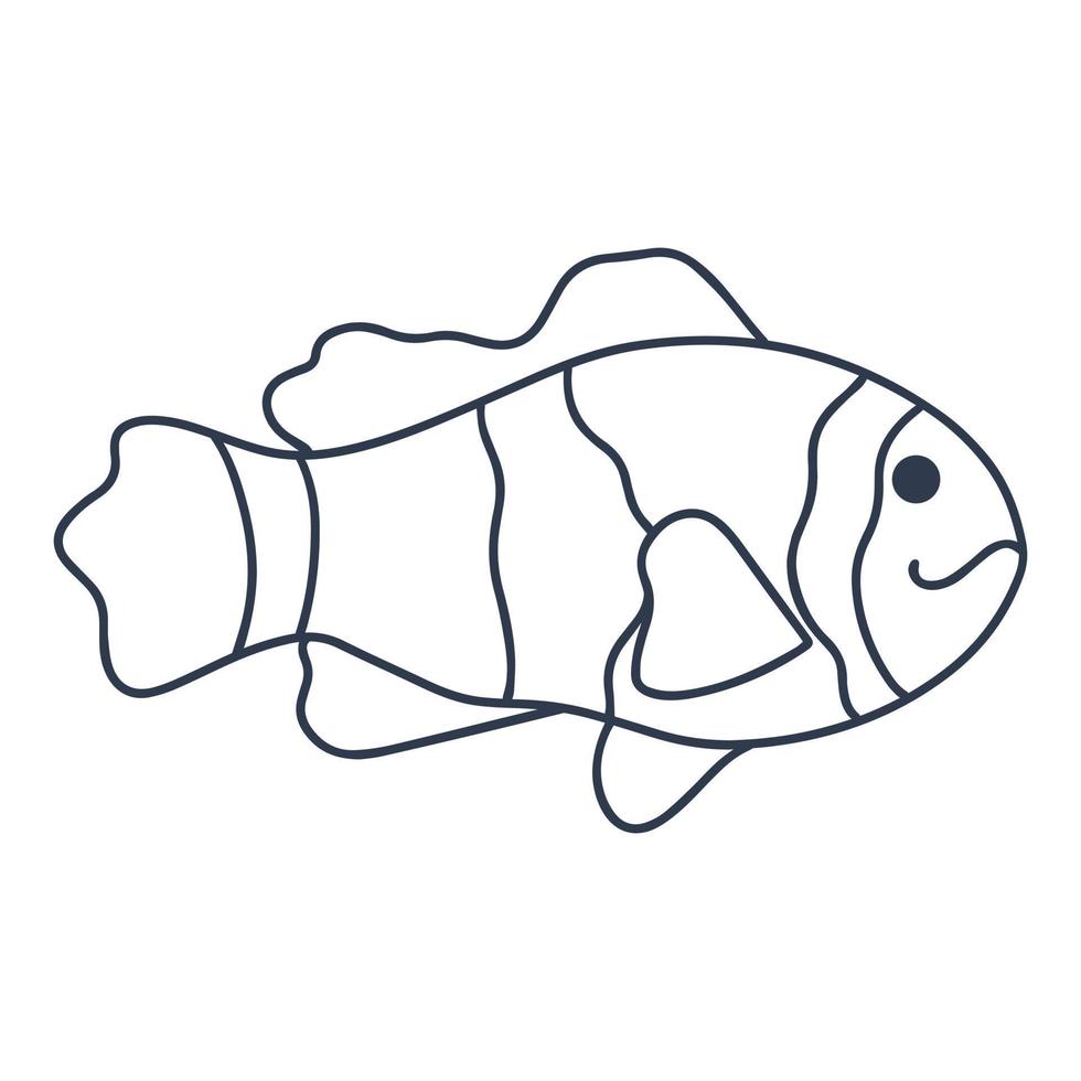 Single sea or river fish vector illustration