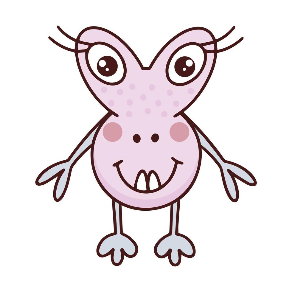 Cute female monster isolated vector illustration