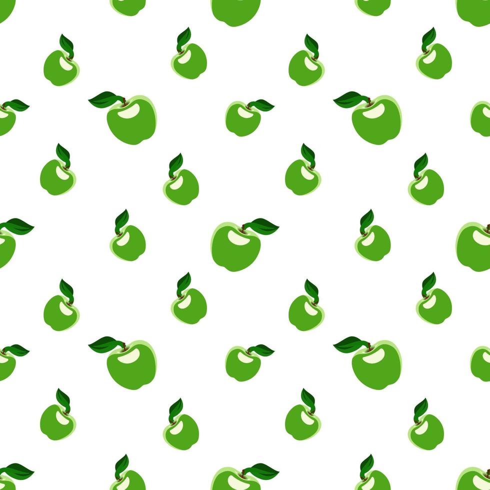 green apple seamless pattern, Fruity repeat pattern on transparent background. vector