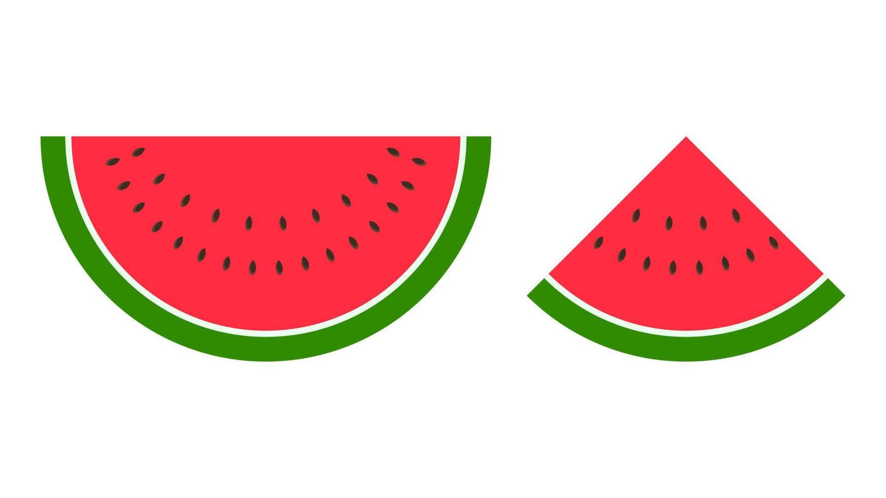 sliced watermelon object set vector illustration, juicy red watermelon summertime vector illustration on white background.