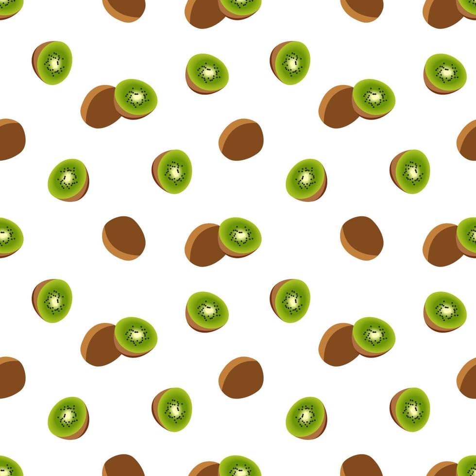 kiwi seamless pattern, Fruity repeat pattern on transparent background. vector