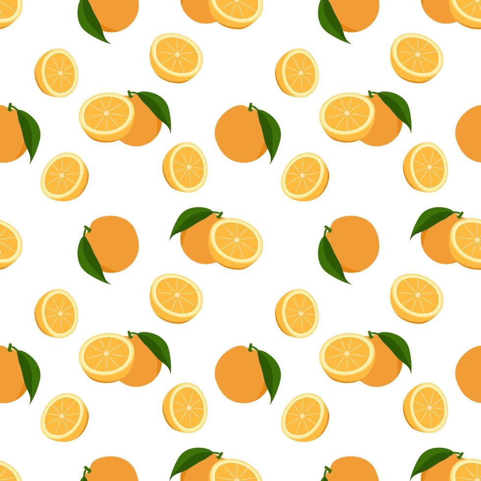 orange seamless pattern, Fruity repeat pattern on transparent background. vector