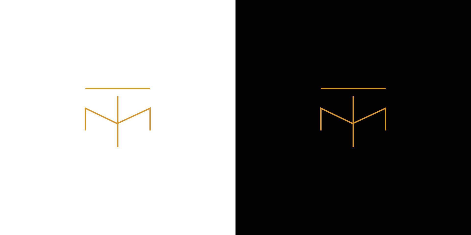 Modern and unique letter TM initials logo design vector