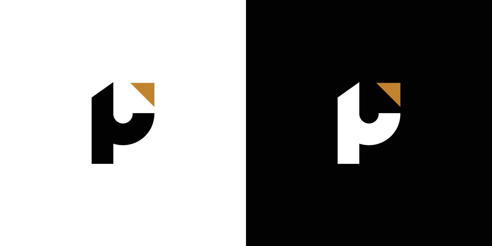 diseño de logotipo de iniciales de letra p simple y moderno 2 vector