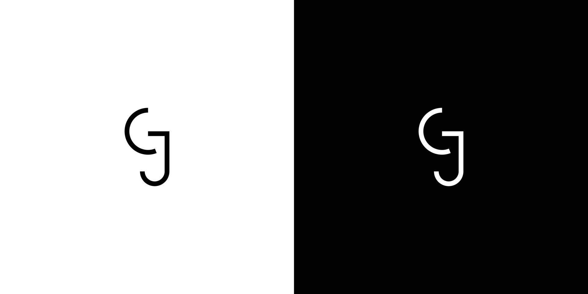 simple and modern GJ letter initials logo design vector