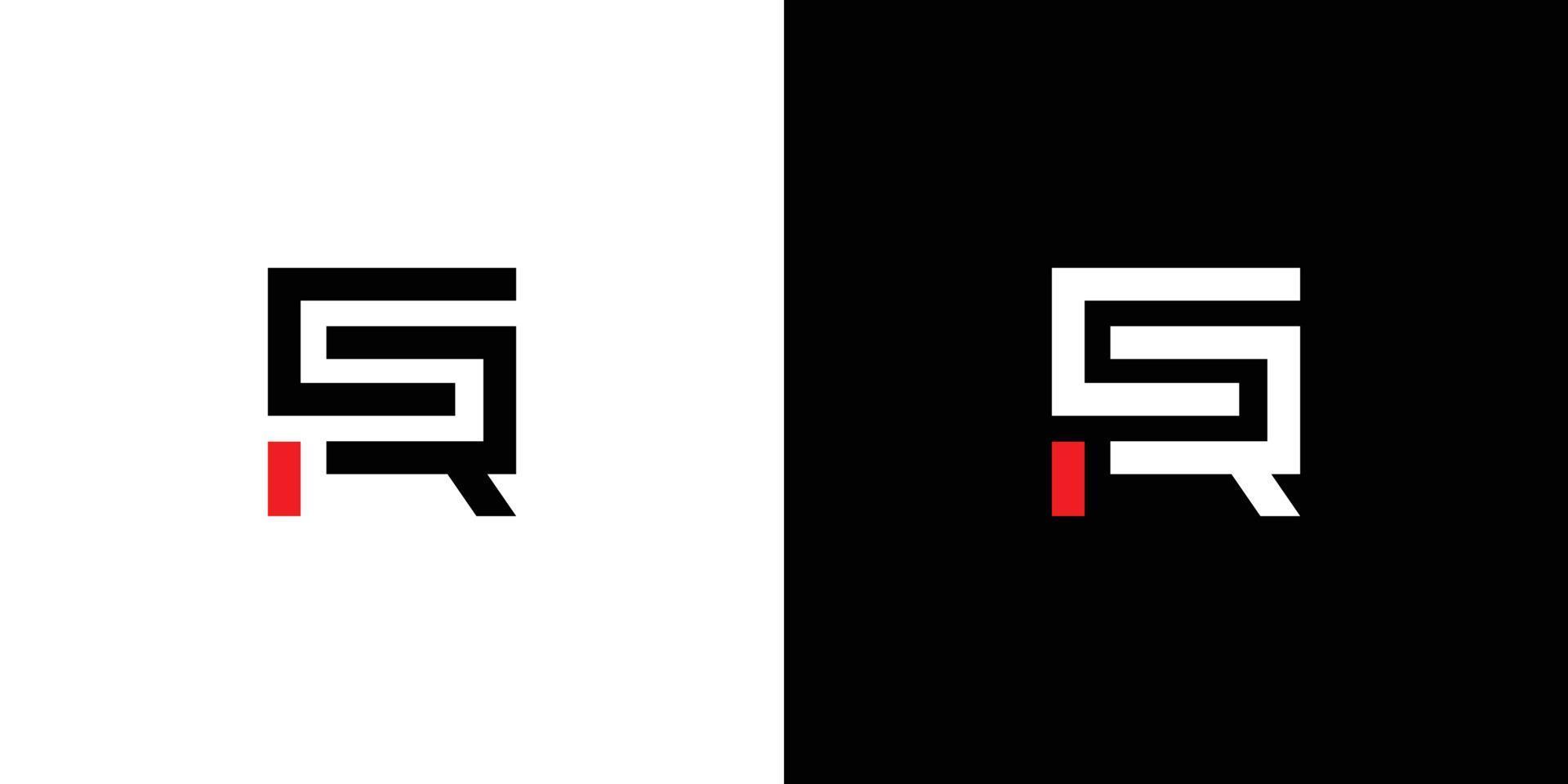 diseño moderno y único del logotipo de las iniciales de la letra fr 1 vector