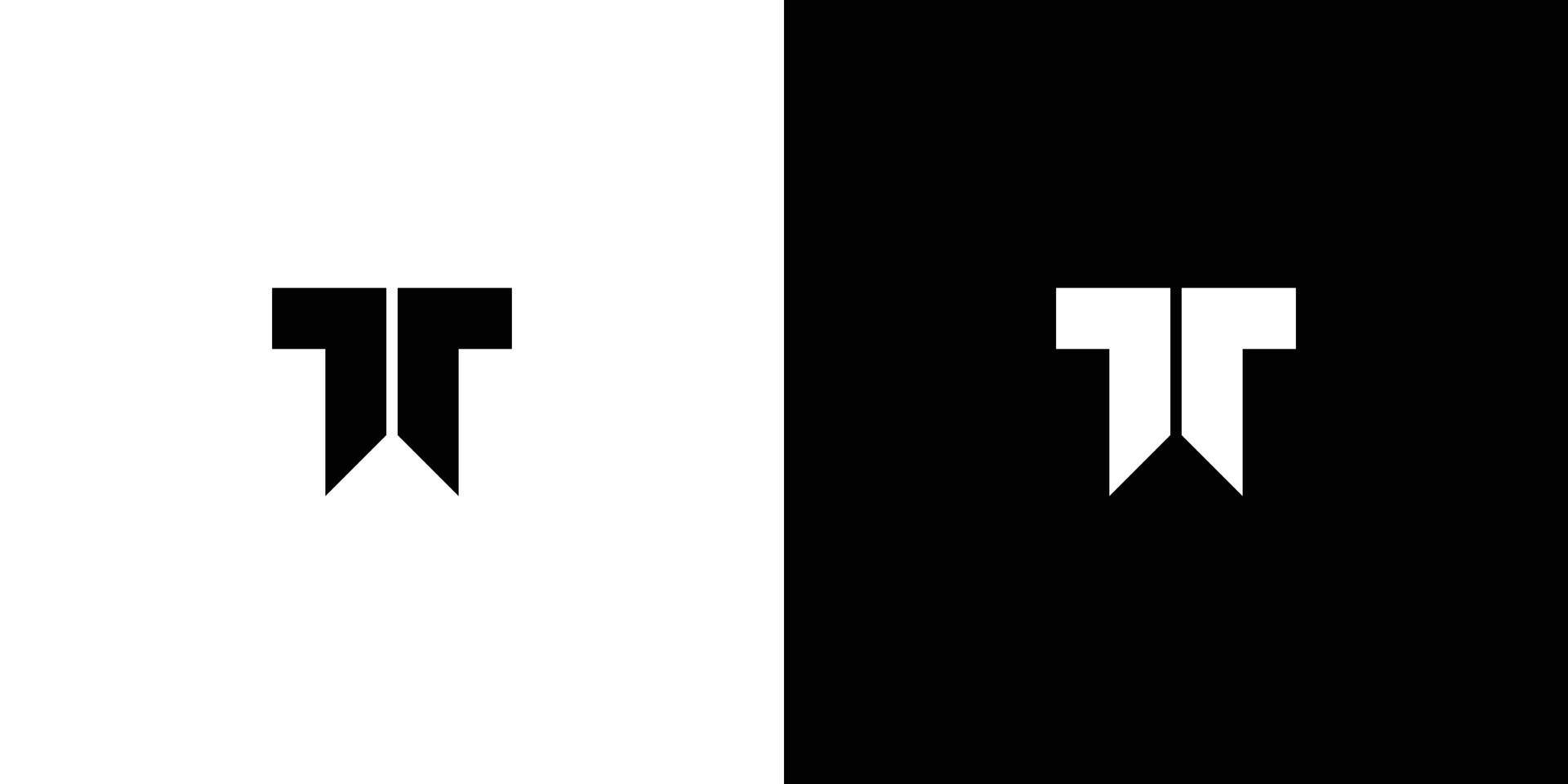 diseño moderno y fuerte del logotipo de las iniciales de la letra t vector