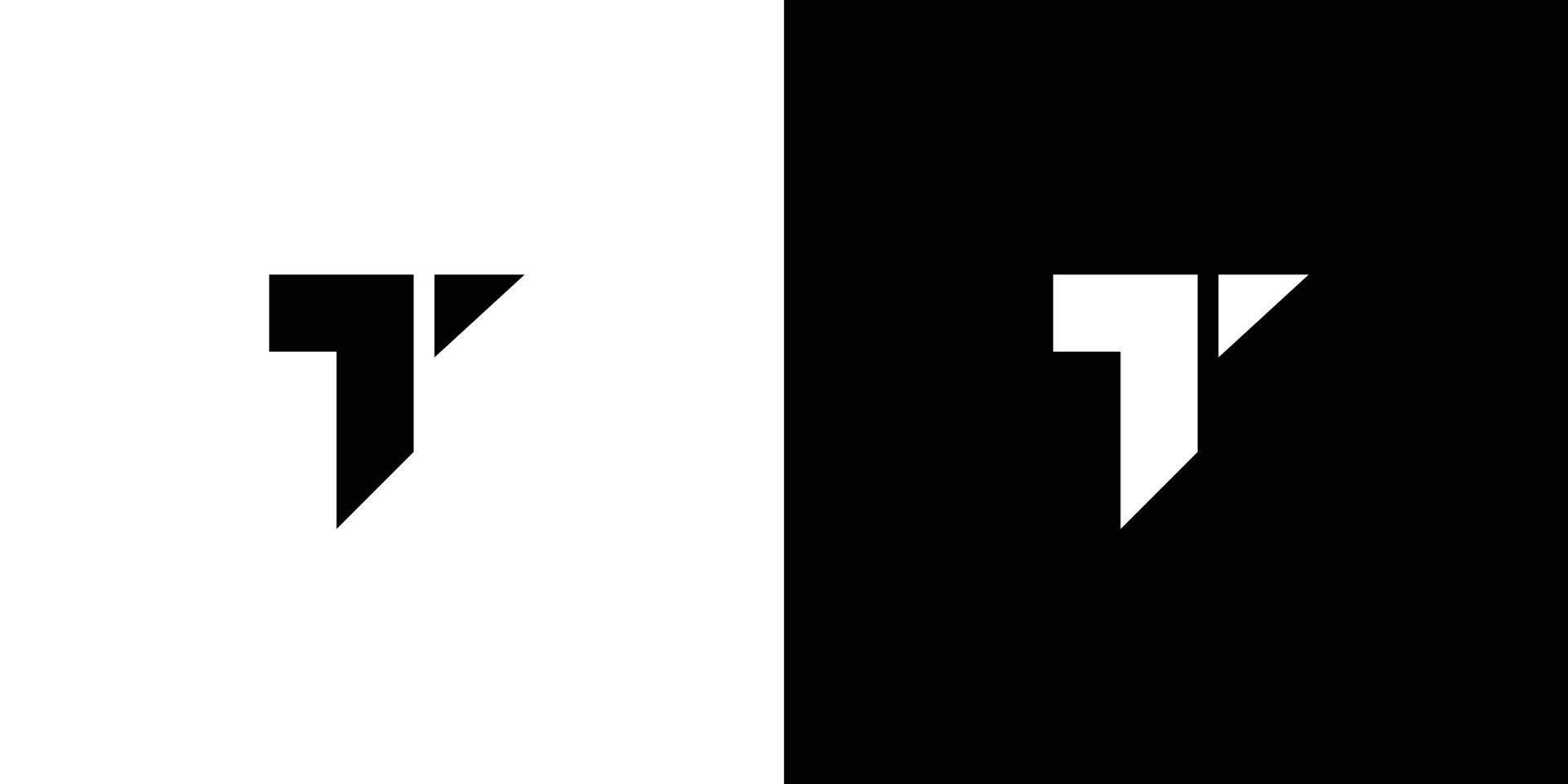 Modern and strong letter T initials logo design 1 vector