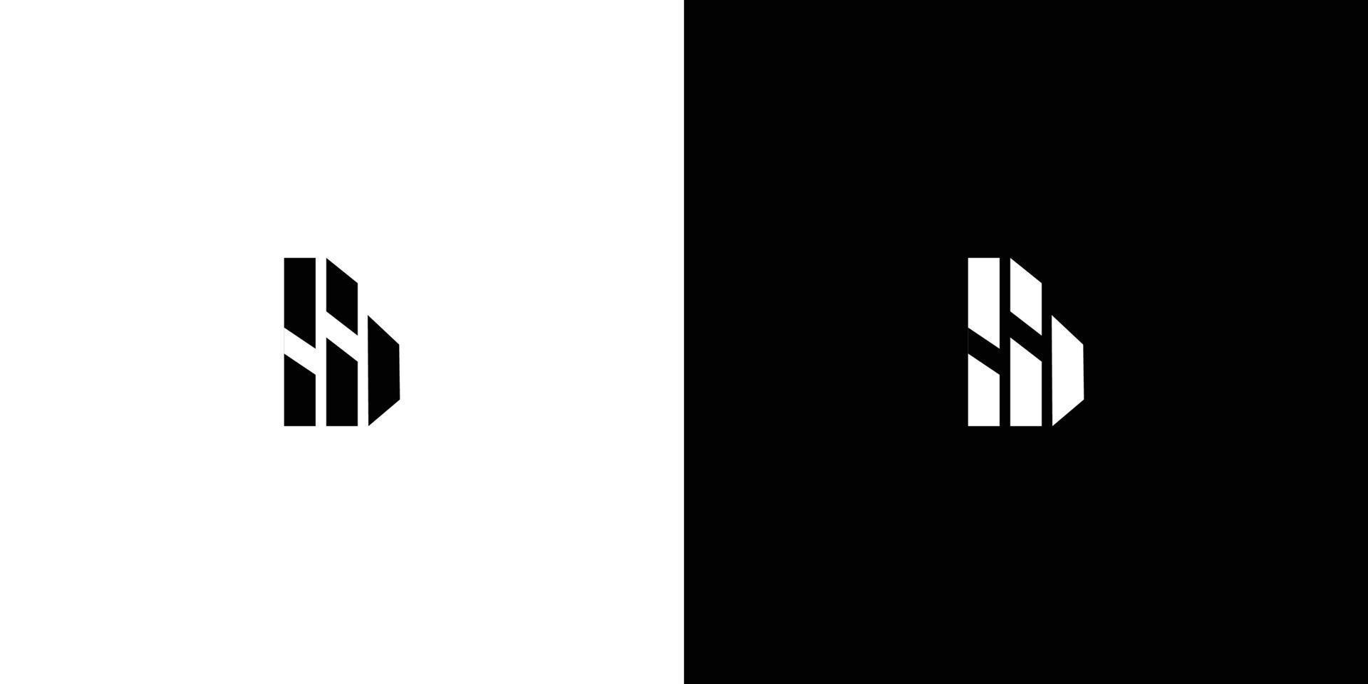 Modern and unique BW letter initial monogram logo design 3 vector