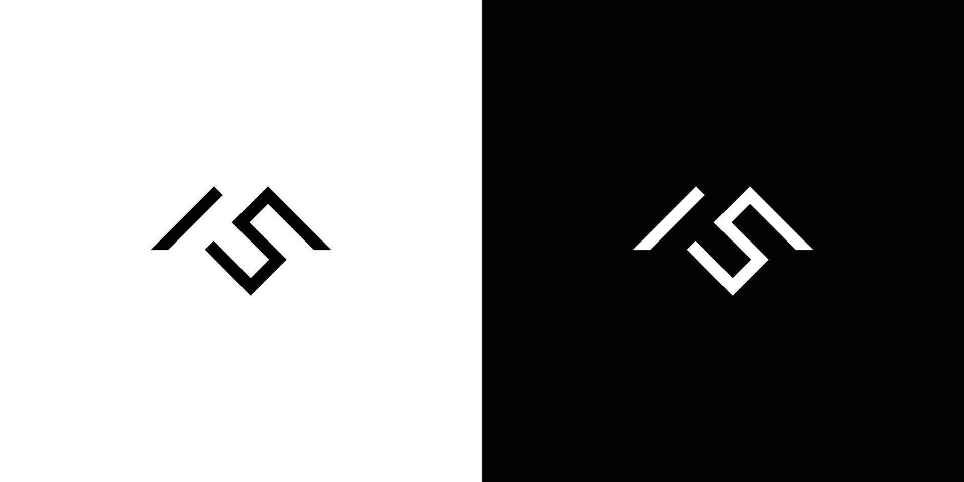diseño de logotipo de iniciales ms moderno y único vector