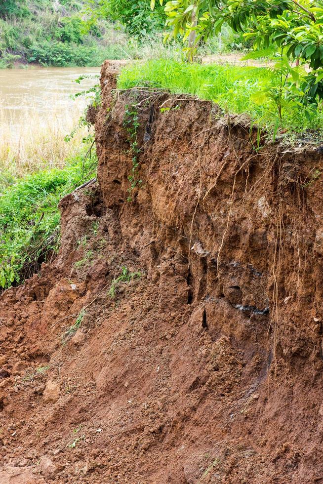 Landslide river debris. photo